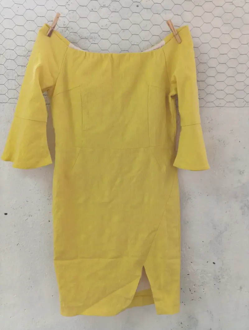 Vestido amarillo cuello bote BNYS - 1