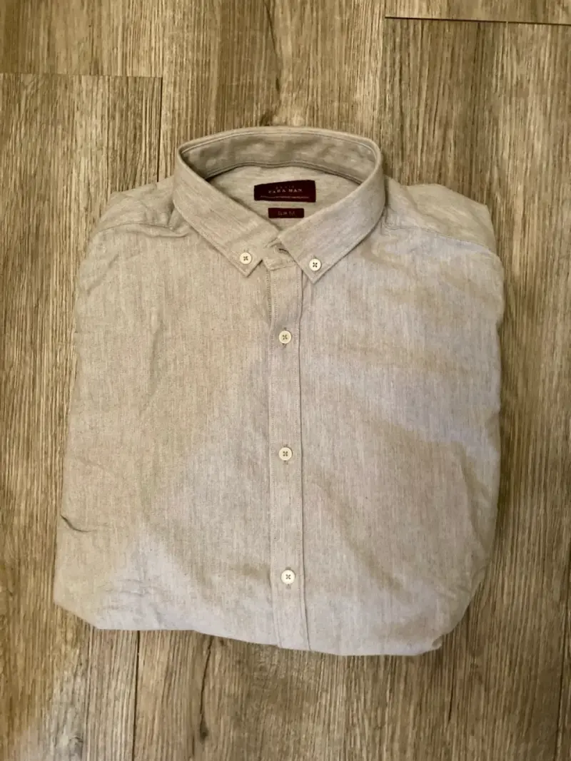 Camisa Zara Hombre Slim Fit Gris - 2