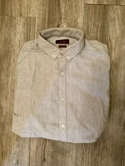 Camisa Zara Hombre Slim Fit Gris - miniatura 2