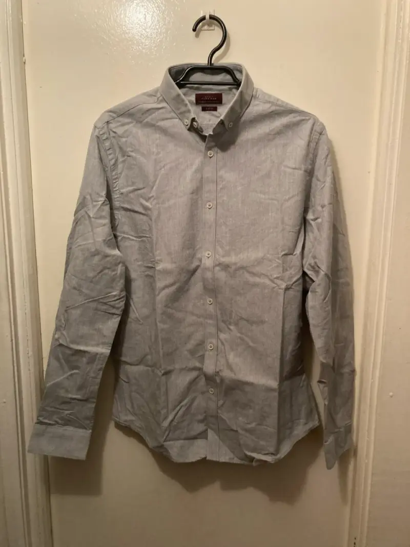 Camisa Zara Hombre Slim Fit Gris - 6