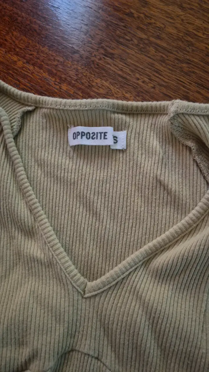 Polera manga larga beige Opposite - 3