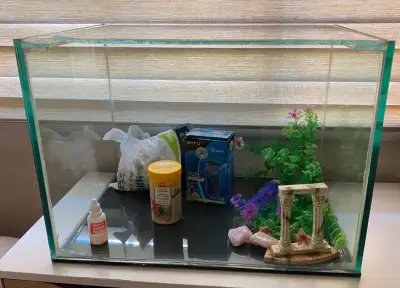 Acuario de vidrio con filtro Boyu y accesorios - miniatura 1