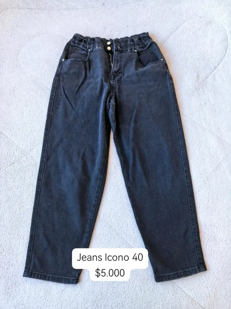 Jeans negros talla 40 con cintura elástica