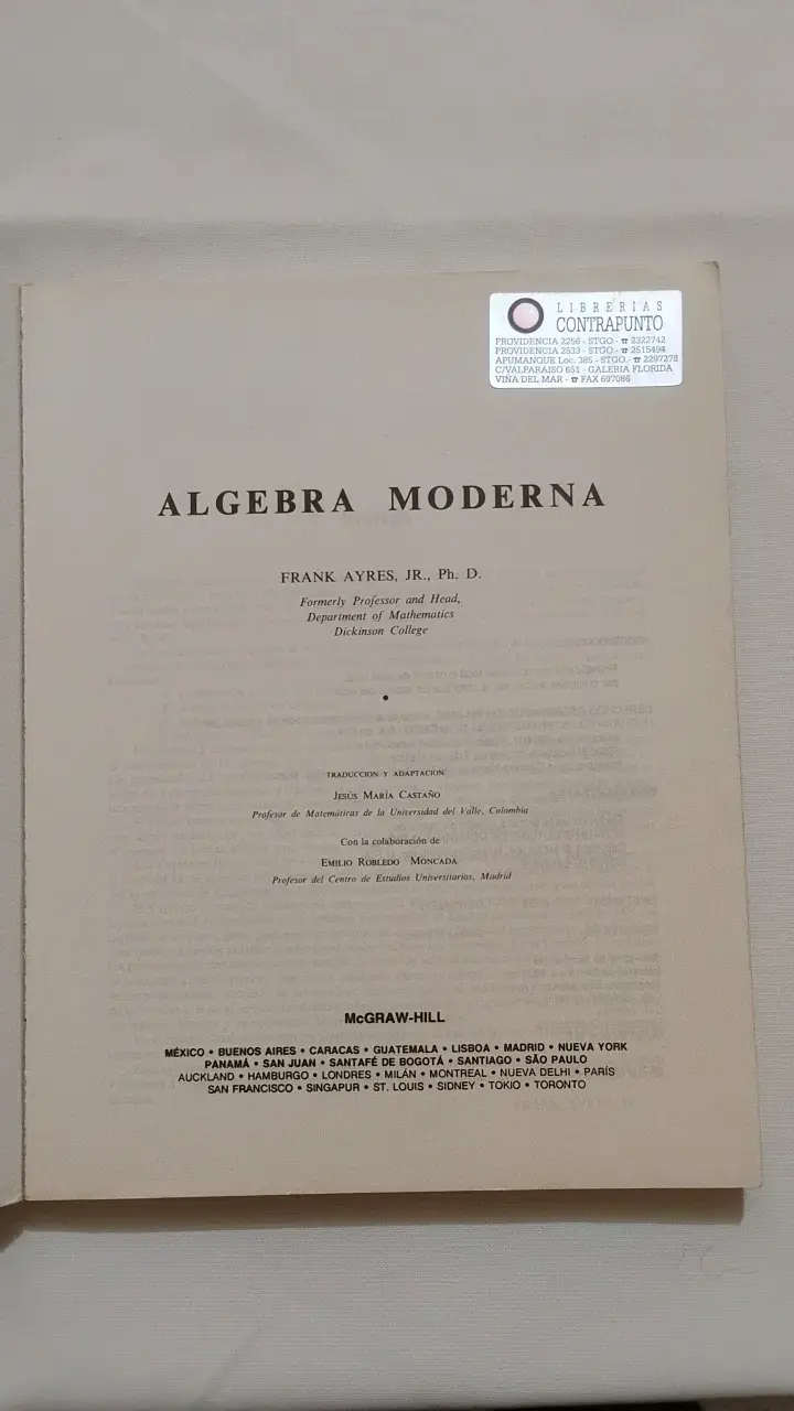 Libro Álgebra Moderna de Frank Ayres Jr. - 2