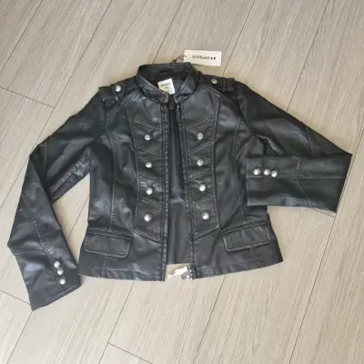 Chaqueta negra de cuero sintético Opposite - miniatura 1