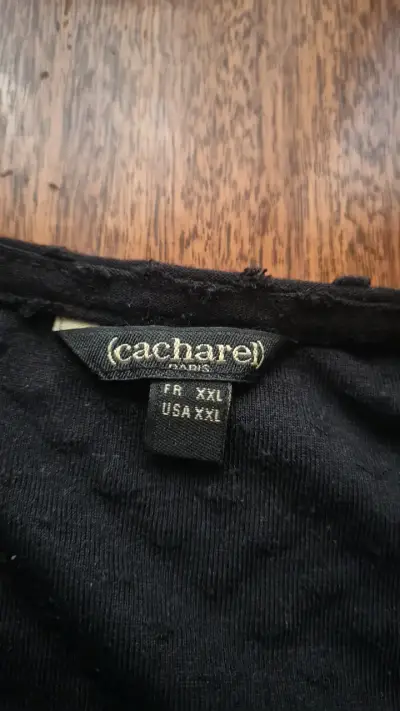 Polera negra de encaje Cacharel talla XXL - miniatura 2