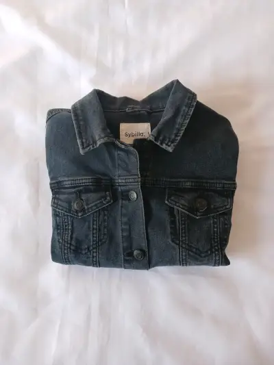 Chaqueta de mezclilla negra Sybilla mujer - miniatura 2