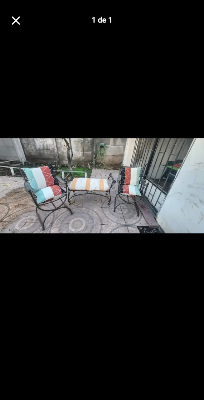 Juego de muebles de terraza de fierro forjado