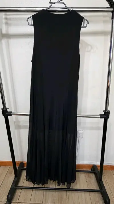 Vestido Largo H&M Talla L — Negro Elegante — NUEVO - miniatura 1