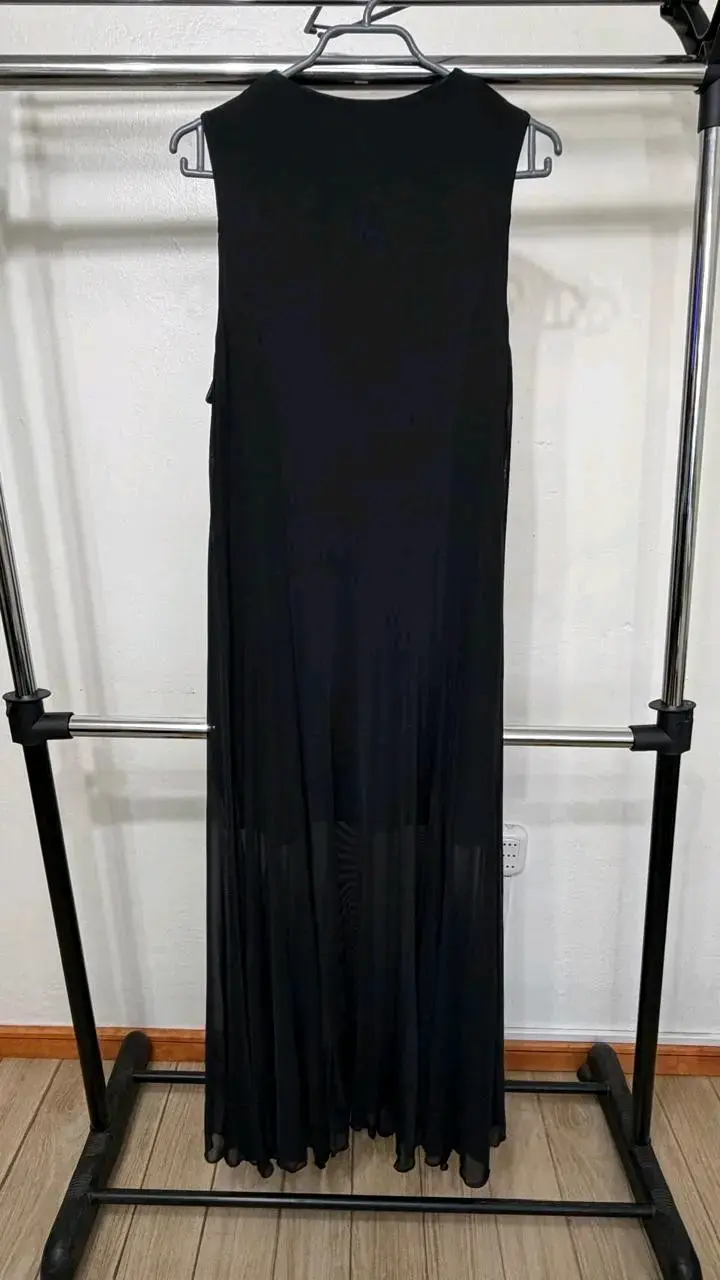 Vestido Largo H&M Talla L — Negro Elegante — NUEVO - 3