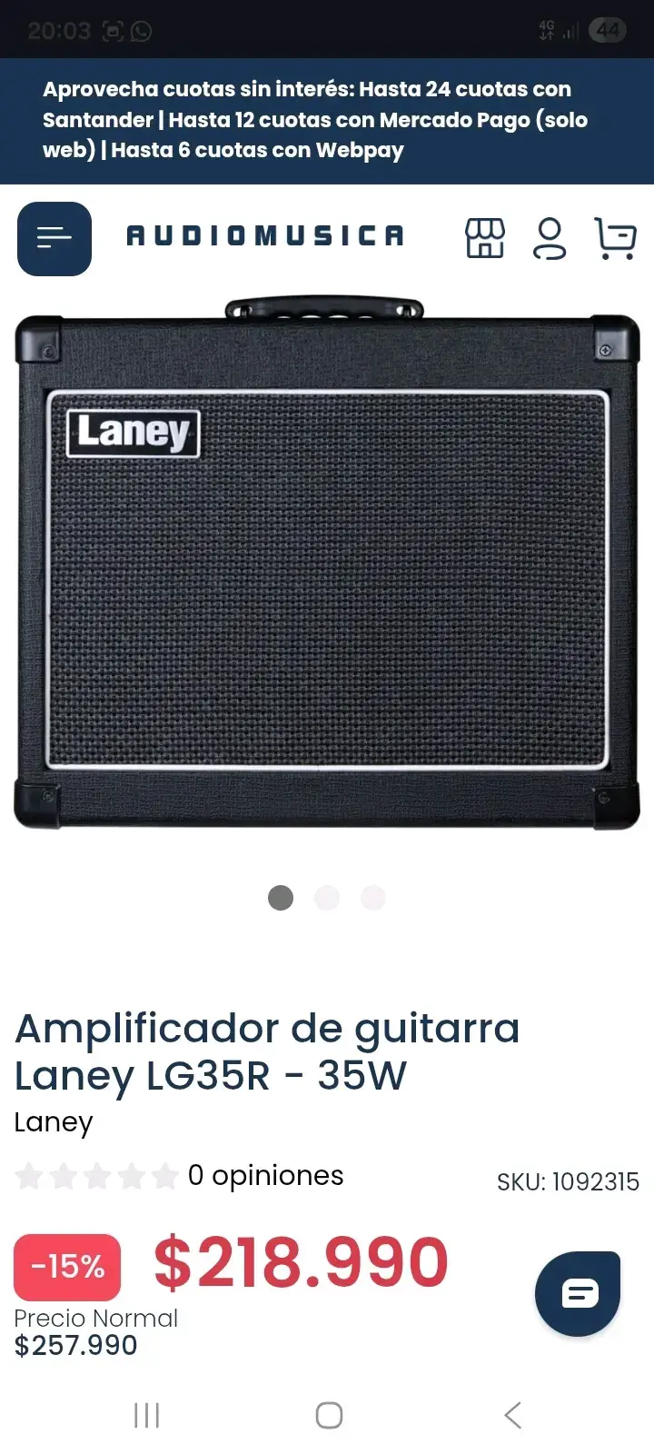 Amplificador de Guitarra Laney con Control de Tono - 6