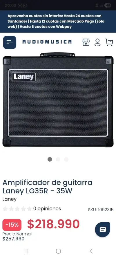 Amplificador de Guitarra Laney con Control de Tono - miniatura 6