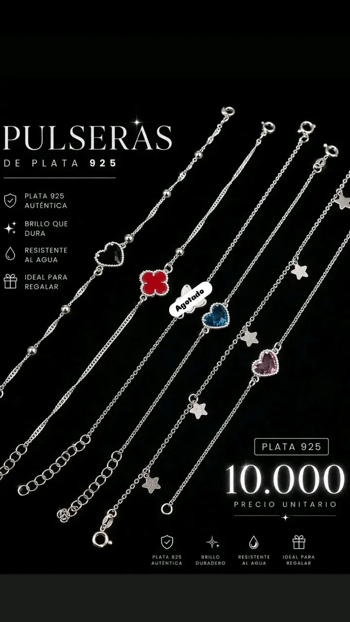 Collares y pulseras de plata 925 con diseños variados - 4