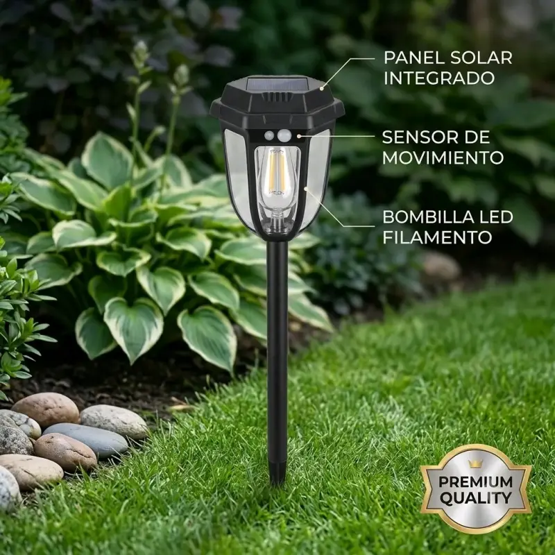 Lámpara Solar LED con Sensor de Movimiento - 2
