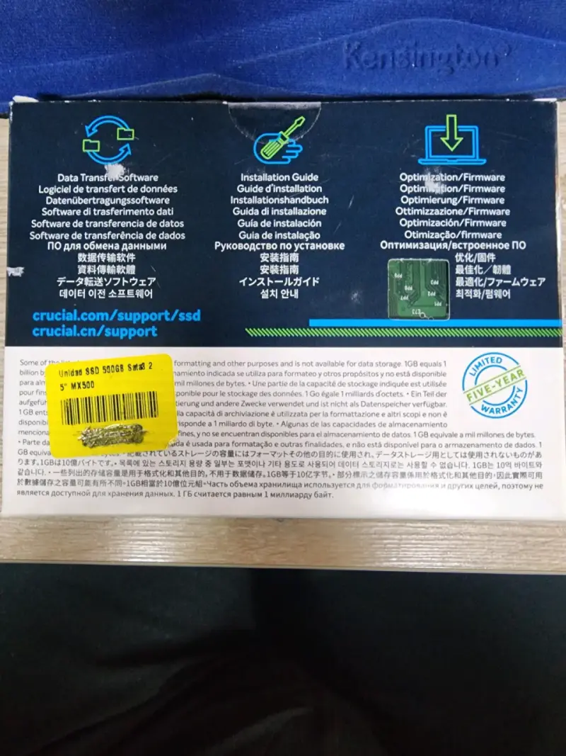 Disco SSD Crucial MX500 500GB 2.5 pulgadas - 2