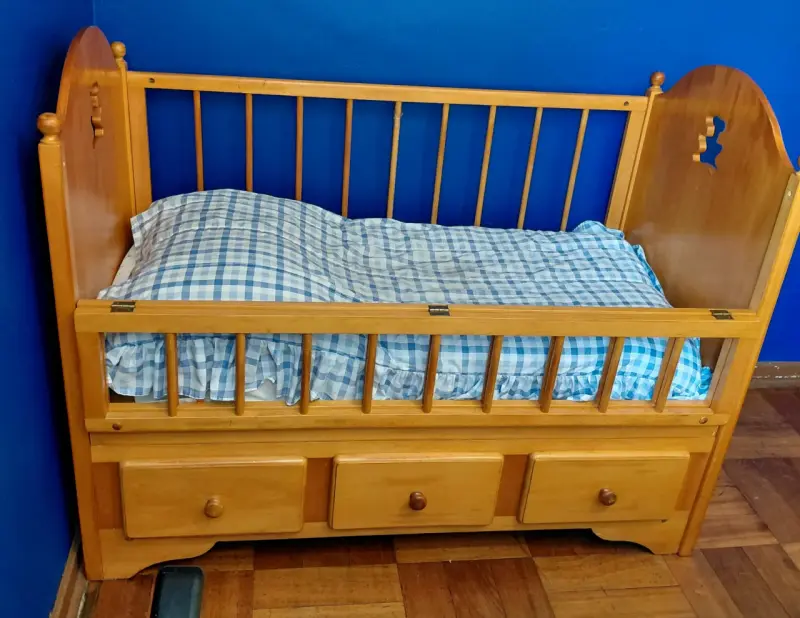 Cuna de madera con cajones para bebé - 5