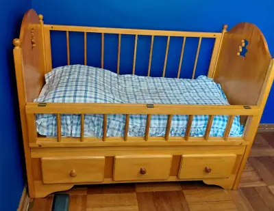 Cuna de madera con cajones para bebé - miniatura 5