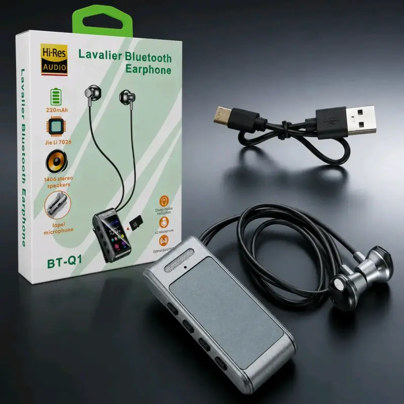 Auriculares Bluetooth Lavalier BT-Q1 con Micrófono - 1