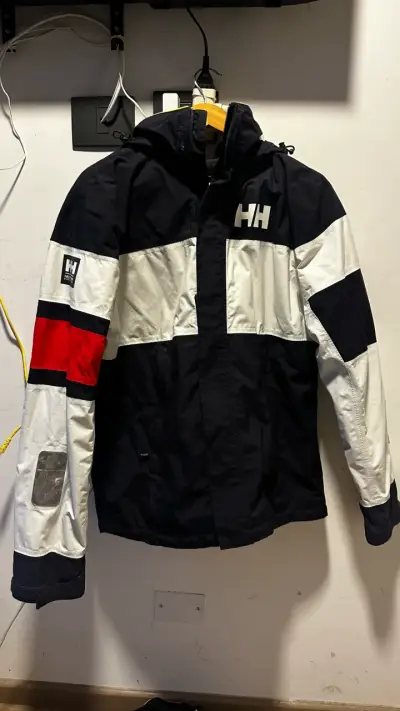 Chaqueta impermeable Helly Hansen azul y blanca - miniatura 2