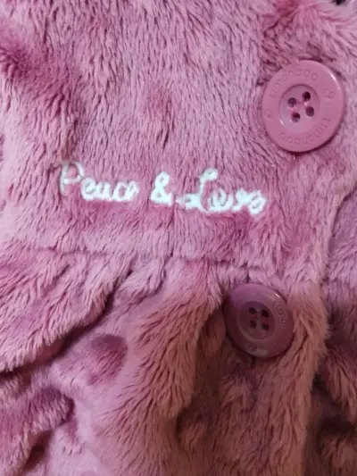 Abrigo de bebé rosa con capucha - miniatura 3