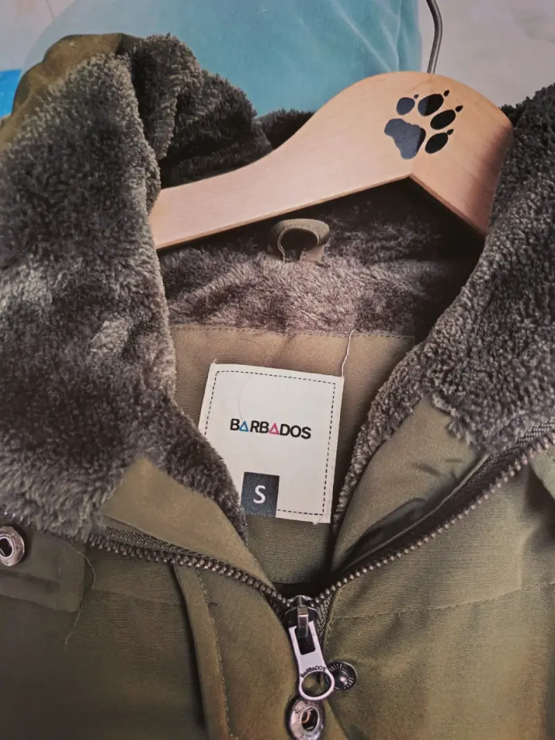 Parka verde con forro de piel Barbados talla S - 1