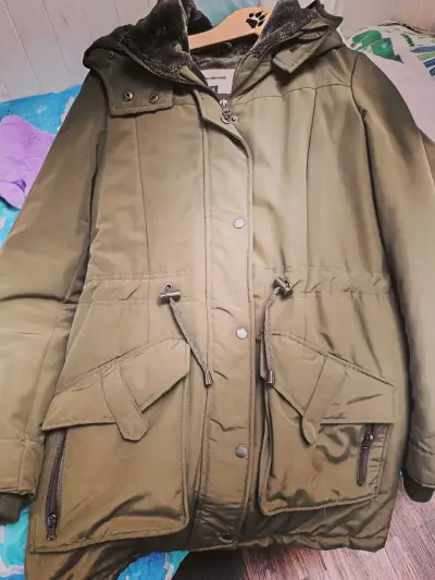 Parka verde con forro de piel Barbados talla S - miniatura 2