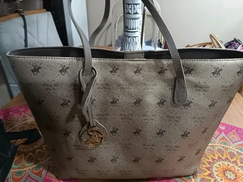 Bolso tote dorado metizado Polo - 3