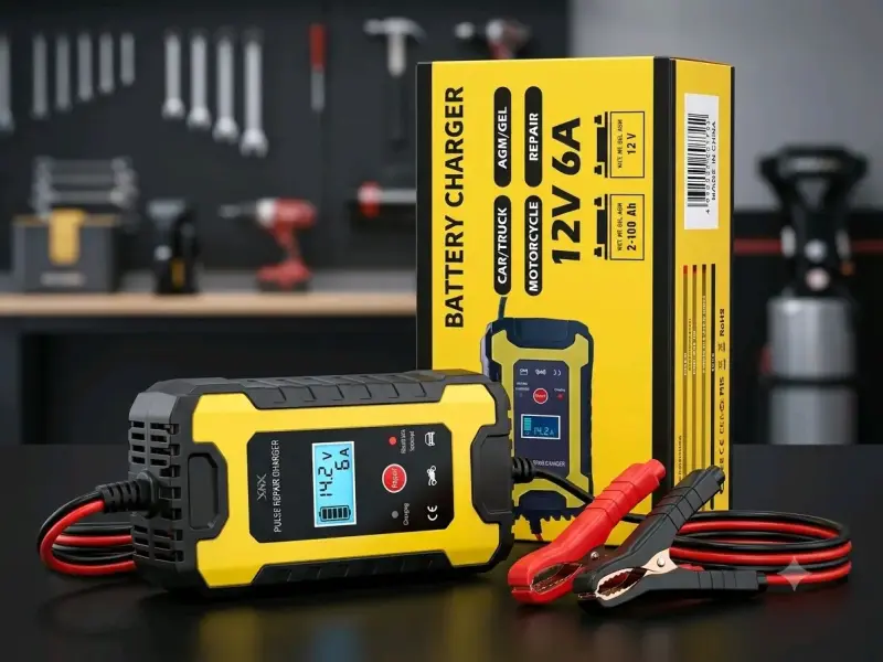 Cargador de Batería 12V 6A para Auto y Moto - 1