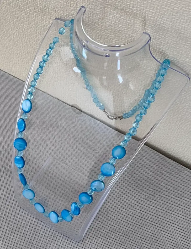 Collar de cuentas azules estilo elegante - 2