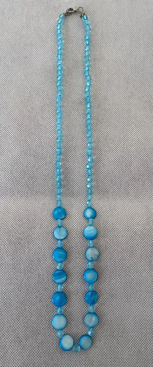 Collar de cuentas azules estilo elegante - 4