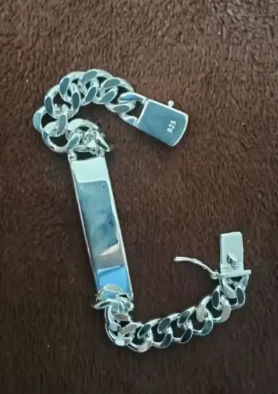 Pulsera de plata 925 con eslabones gruesos - miniatura 1