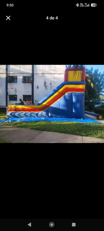Tobogán Inflable Grande Multicolor para Niños - miniatura 3