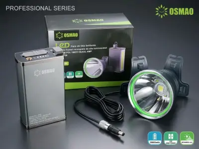 Linterna frontal recargable LED Osmao 1800W - miniatura 3