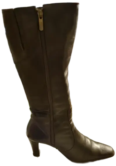 Botas de cuero marrón con tacón alto - miniatura 2