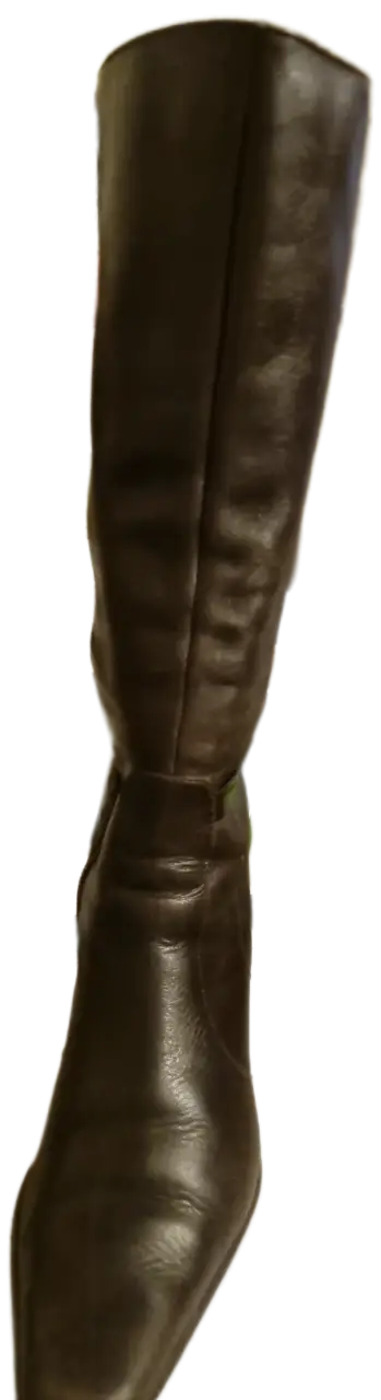 Botas de cuero marrón con tacón alto - miniatura 3