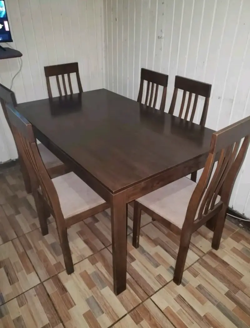 Juego de comedor de madera para 6 personas - 3