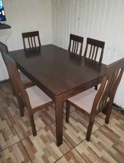 Juego de comedor de madera para 6 personas - miniatura 3