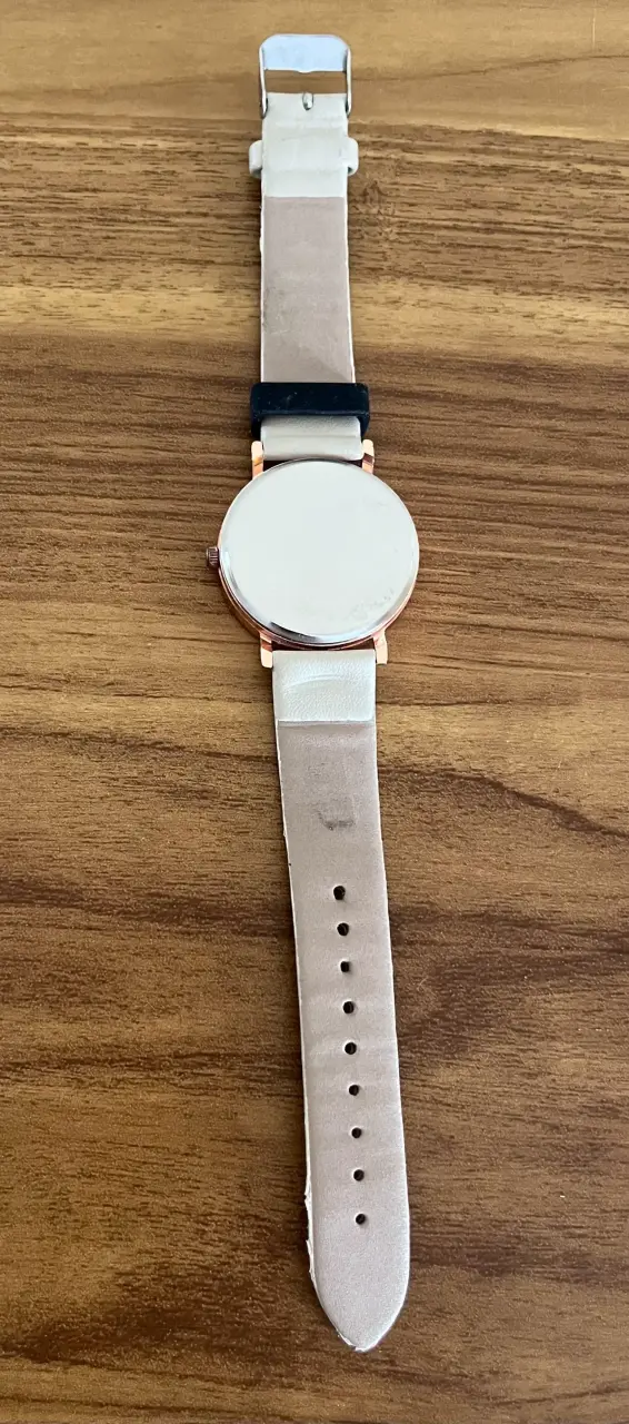 Reloj analógico de pulsera con correa beige - 5