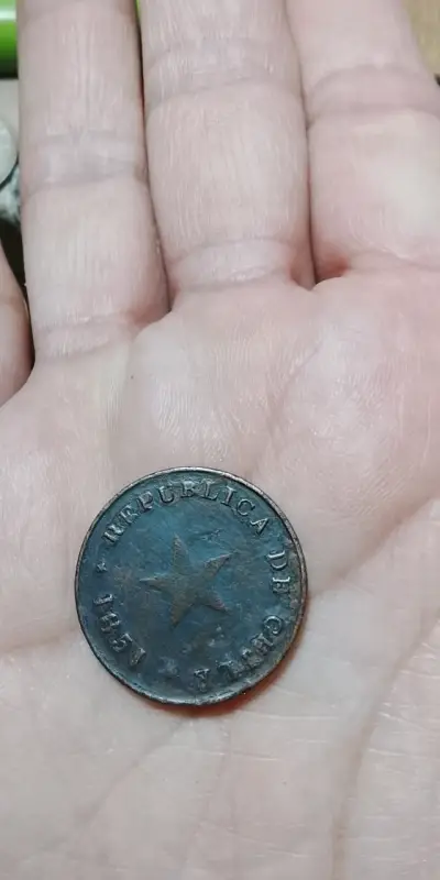 Moneda Chilena 1/2 Centavo 1851 Cobre - miniatura 1