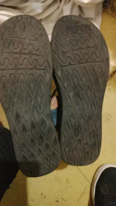 Sandalias de cuero azul para mujer - miniatura 2