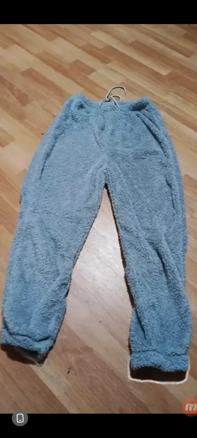 Pantalón de felpa gris para invierno - miniatura 1