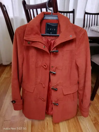 Abrigo Tres Cuartos Aziz Talla S Naranja - miniatura 1