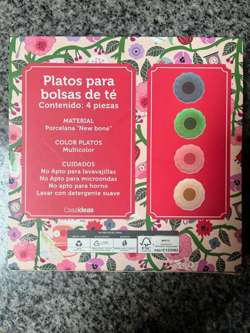 Set de platos para bolsas de té multicolor - 2
