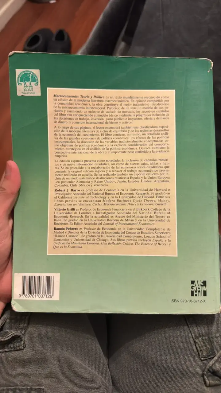 Libro Macroeconomía Teoría y Política de Barro y Grilli - 2