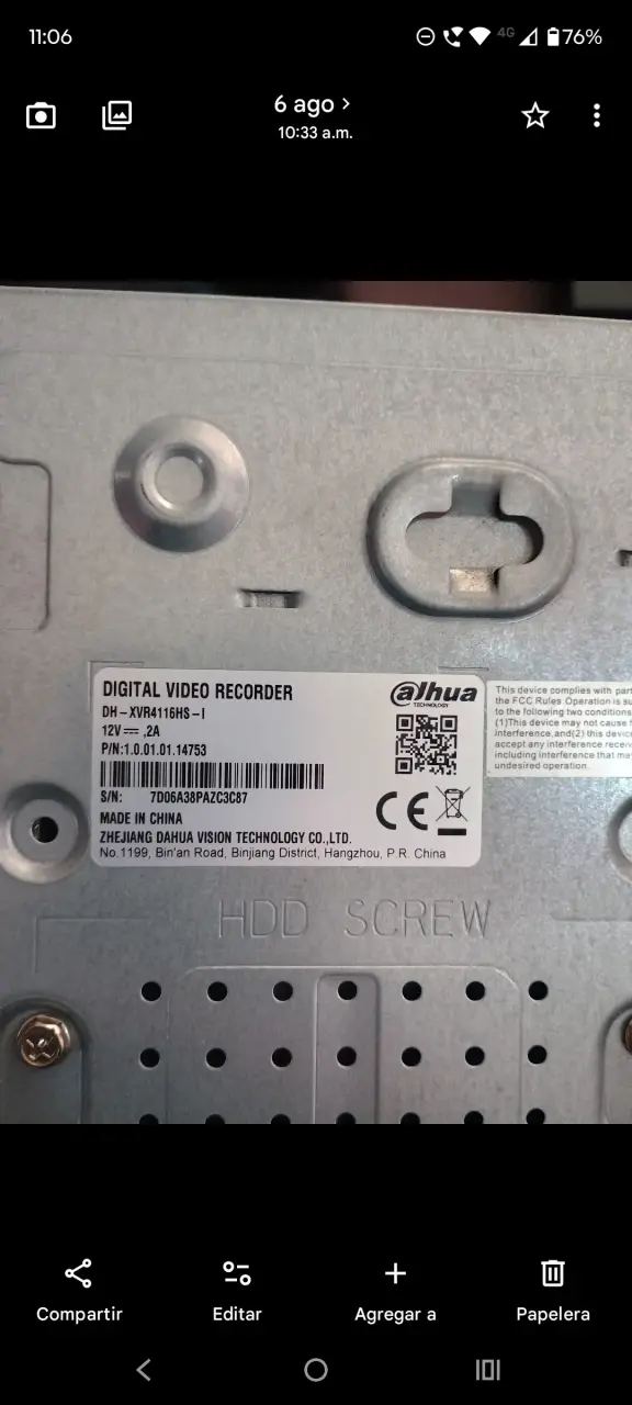 Grabador de Video Digital Dahua XVR4116HS-I - 4