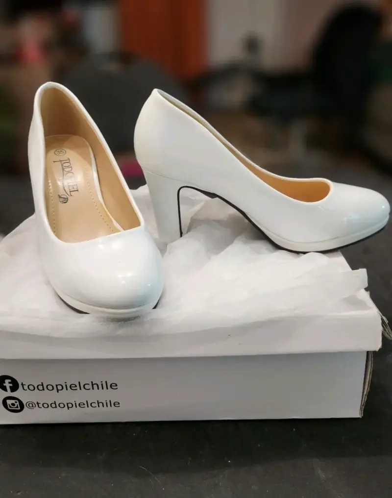 Zapatos de Tacón Blanco para Mujer Todo Piel 35