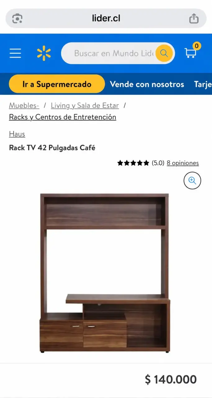 Rack para TV de 42 pulgadas color café - 1