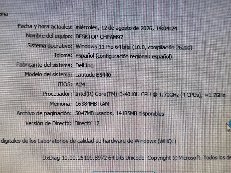 Laptop Dell Latitude E5440 con Intel i3 y 4GB RAM - 4