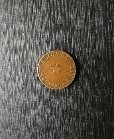 Moneda chilena de colección año 1835, cobre - miniatura 1
