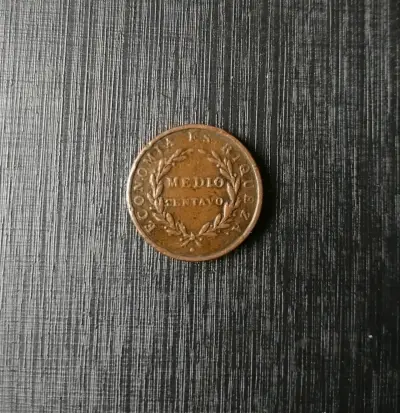 Moneda chilena de colección año 1835, cobre - miniatura 2